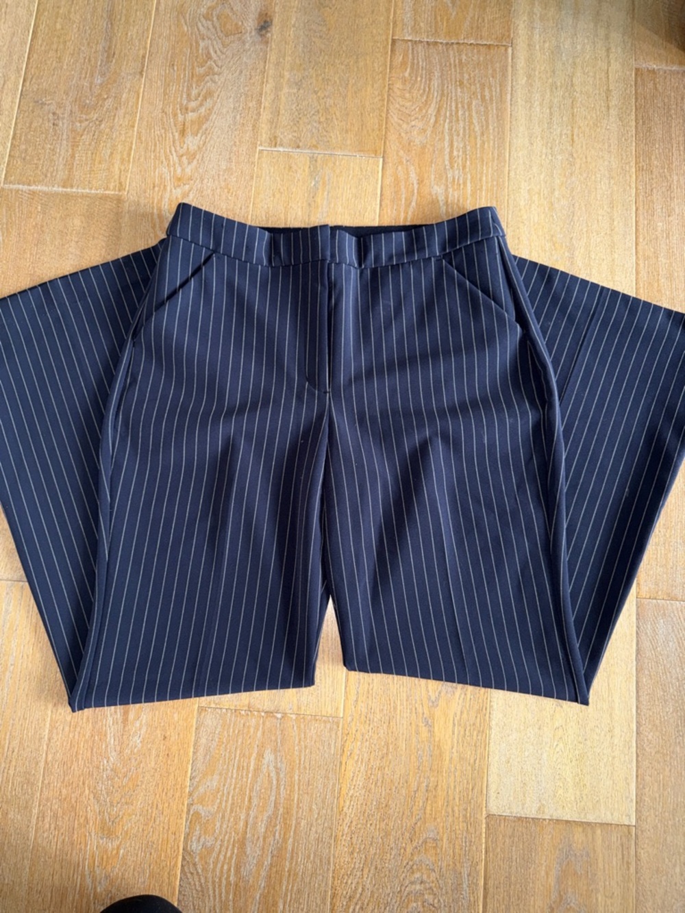 Express Navy Pinstripe Trousers